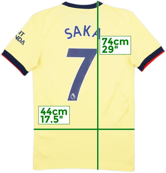 2021-22 Arsenal Away Shirt Saka #7 - 7/10 - (XS)