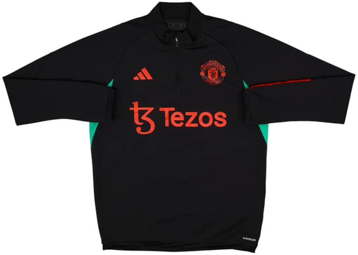 2023-24 Manchester United adidas 1/4 Zip Drill Top - 9/10 - (M)