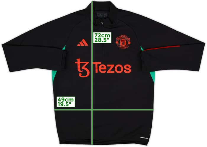 2023-24 Manchester United adidas 1/4 Zip Drill Top - 9/10 - (M)