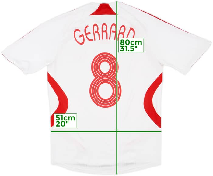 2007-08 Liverpool Away Shirt Gerrard #8 - 5/10 - (M)