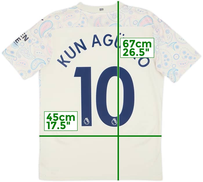 2020-21 Manchester City Third Shirt Kun Aguero #10 - 6/10 - (S)