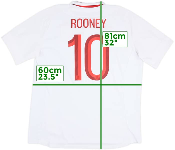 2012-13 England 'v Ukraine' Home Shirt Rooney #10 - 9/10 - (XL)