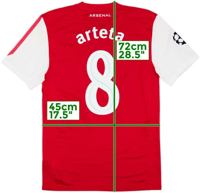 2011-12 Arsenal Home Shirt Arteta #8 - 5/10 - (S)