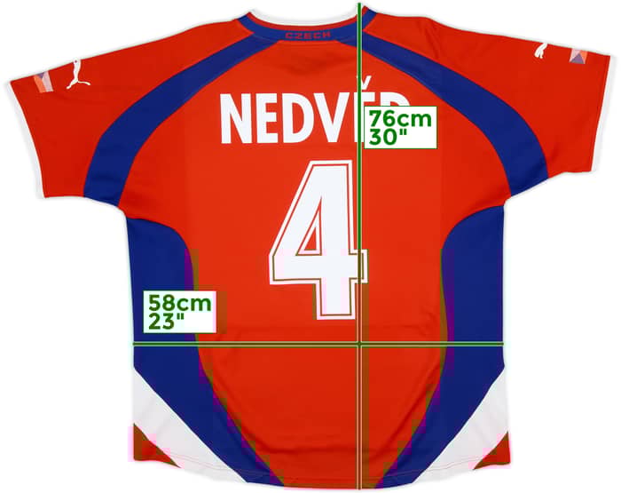 2000-02 Czech Republic Basic Home Shirt Nedved #4 - 6/10 - (L)