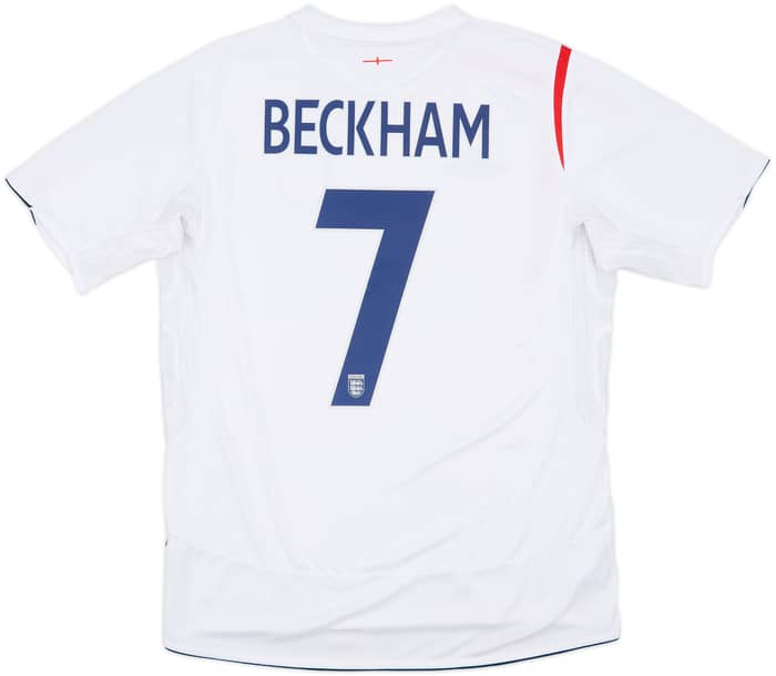 2005-07 England Home Shirt Beckham #7 - 6/10 - (L)