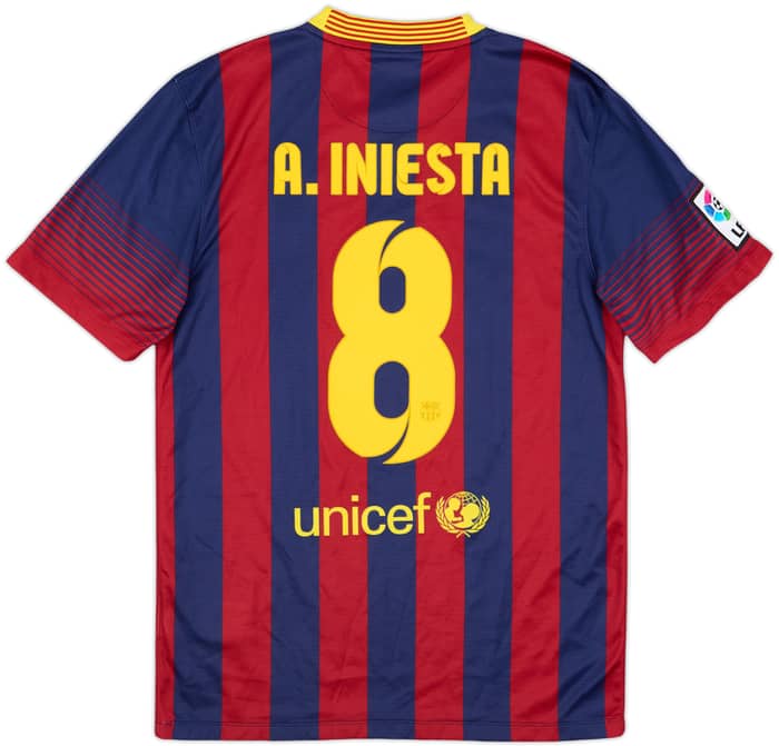 2013-14 Barcelona Home Shirt A.Iniesta #8 - 8/10 - (S)