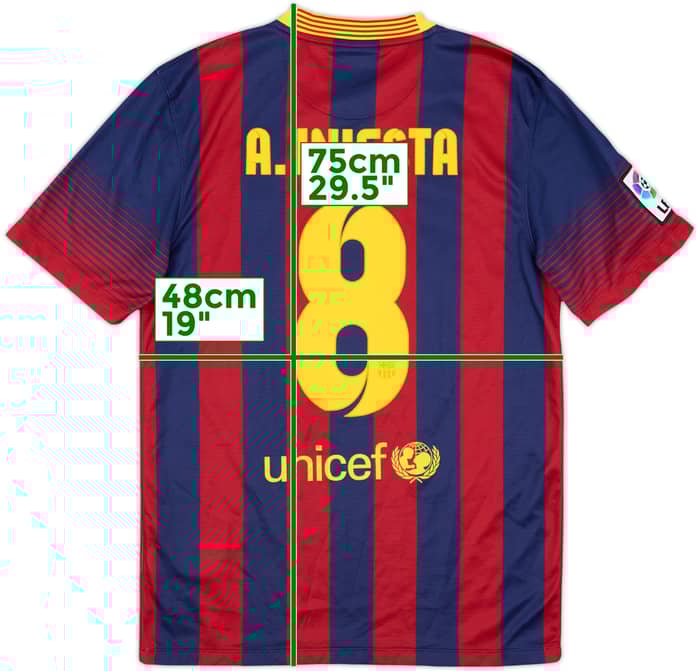 2013-14 Barcelona Home Shirt A.Iniesta #8 - 8/10 - (S)