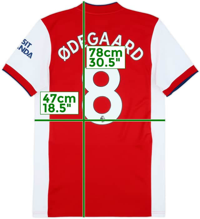 2021-22 Arsenal Home Shirt Odegaard #8 - 6/10 - (S)