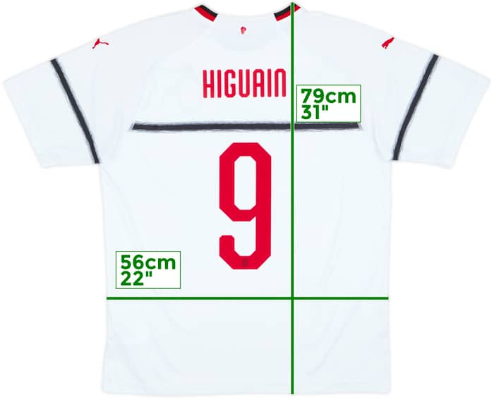 2018-19 AC Milan Away Shirt Higuain #9 - 8/10 - (XL)