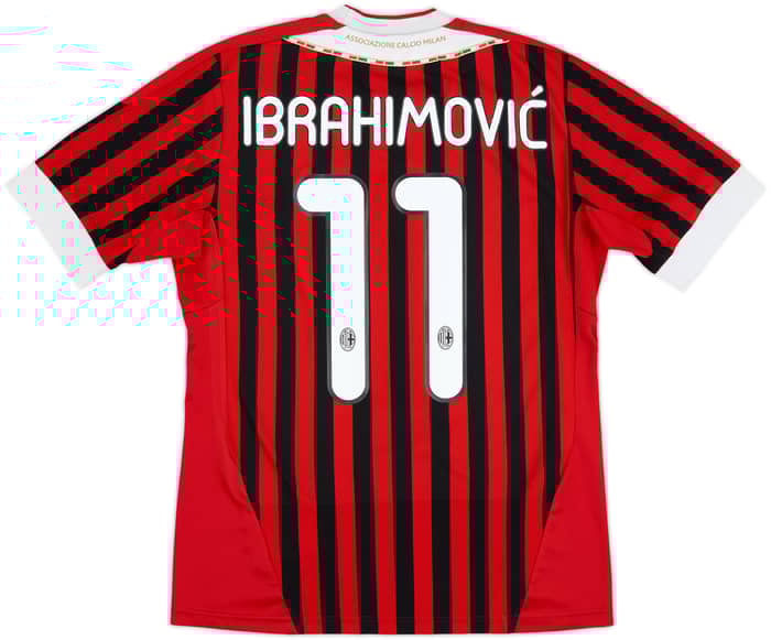 2011-12 AC Milan Home Shirt Ibrahimovic #11 - 6/10 - (S)