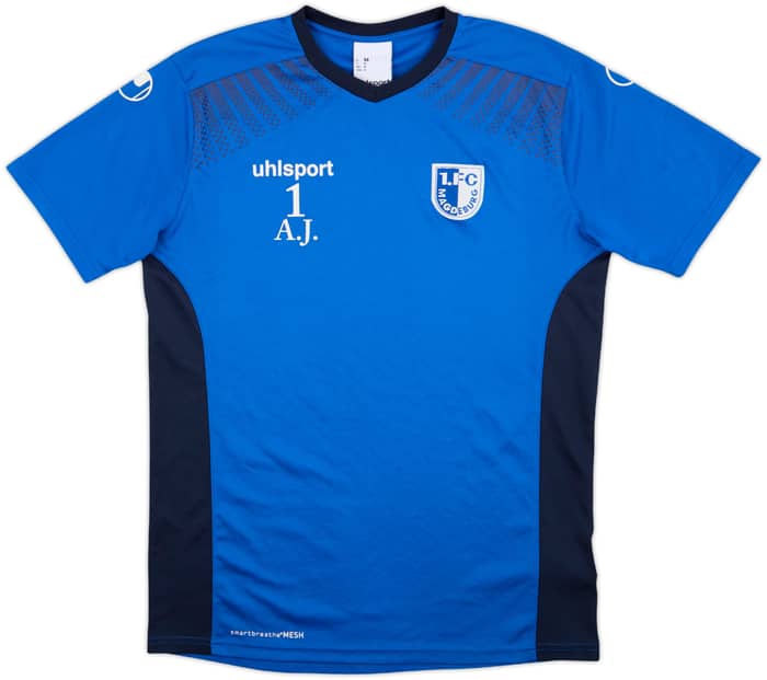 2017-18 Magdeburg Uhlsport Player Issue Training Shirt A.J #1 - 9/10 - (M)