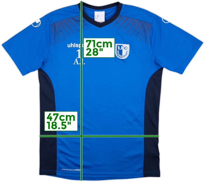 2017-18 Magdeburg Uhlsport Player Issue Training Shirt A.J #1 - 9/10 - (M)