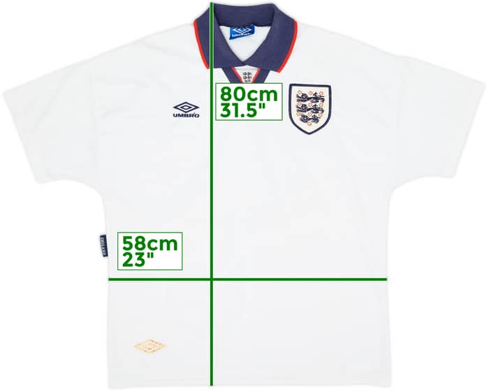 1993-95 England Home Shirt - 8/10 - (XL)