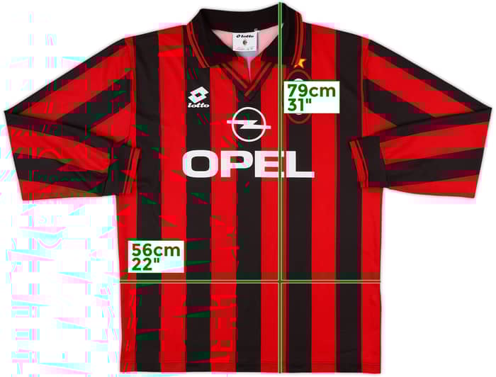 1997-98 AC Milan Home L/S Shirt - 8/10 - (XL)