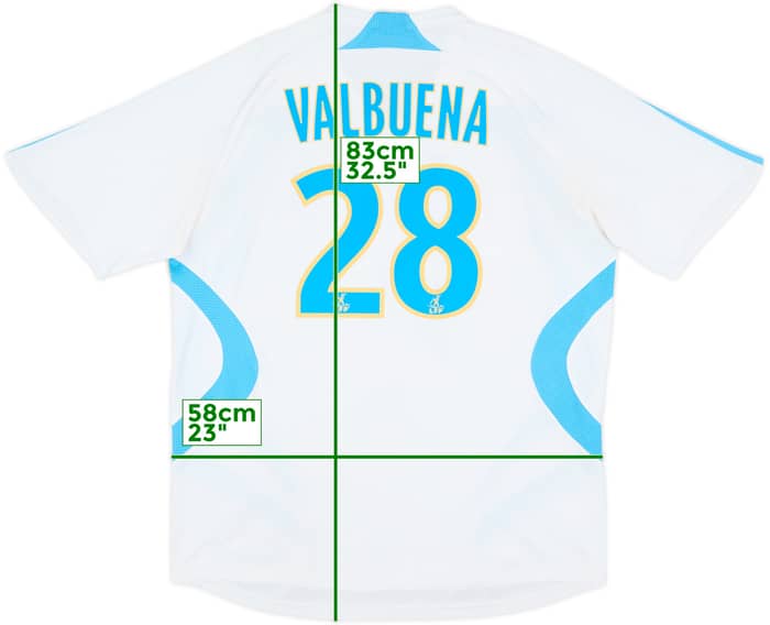 2007-08 Olympique Marseille Home Shirt Valbuena #28 - 8/10 - (L)