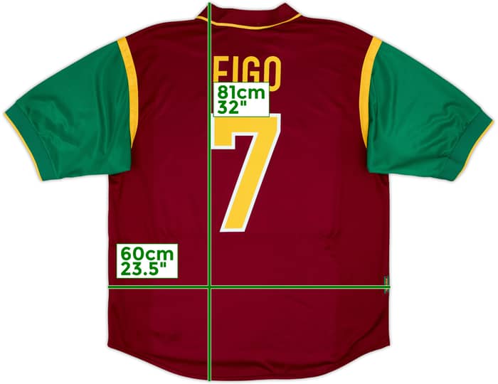 1999-00 Portugal Home Shirt Figo #7 - 8/10 - (XL)