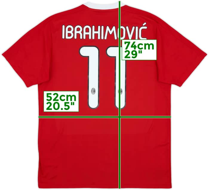 2011-12 AC Milan Basic Home Shirt Ibrahimovic #11 - 6/10 - (M)