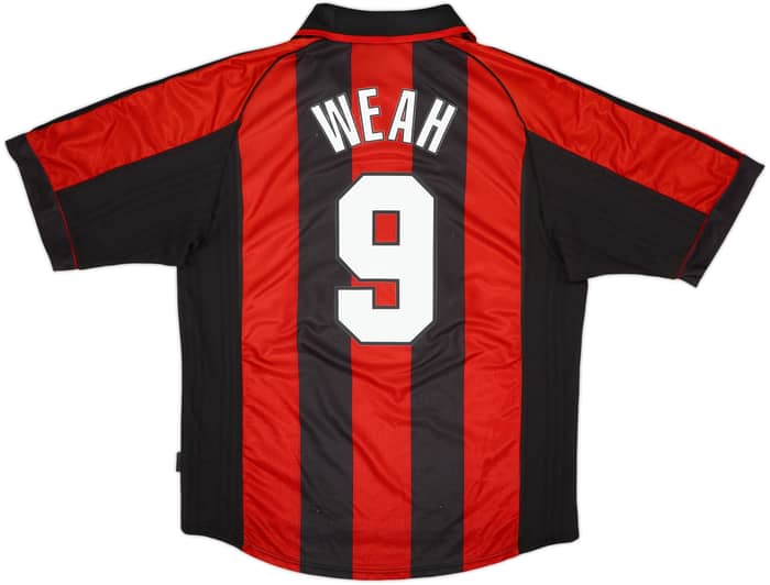 1998-00 AC Milan Home Shirt Weah #9 - 8/10 - (L)