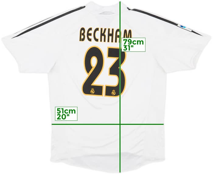 2004-05 Real Madrid Home Shirt Beckham #23 - 7/10 - (M)
