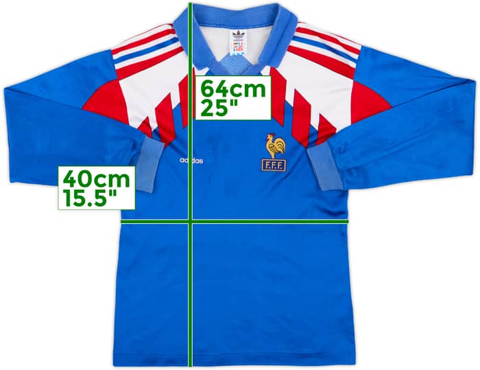 1990-92 France Home L/S Shirt - 6/10 - (Y)