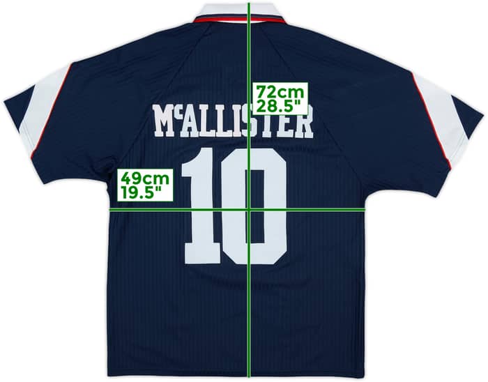 1996-98 Scotland Home Shirt McAllister #10 - 8/10 - (M)