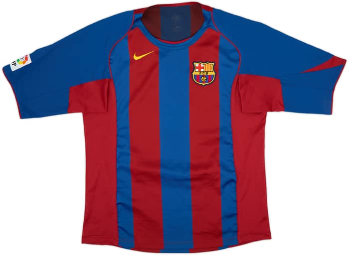 2004-05 Barcelona Home Shirt Ronaldinho #10 - 8/10 - (L)