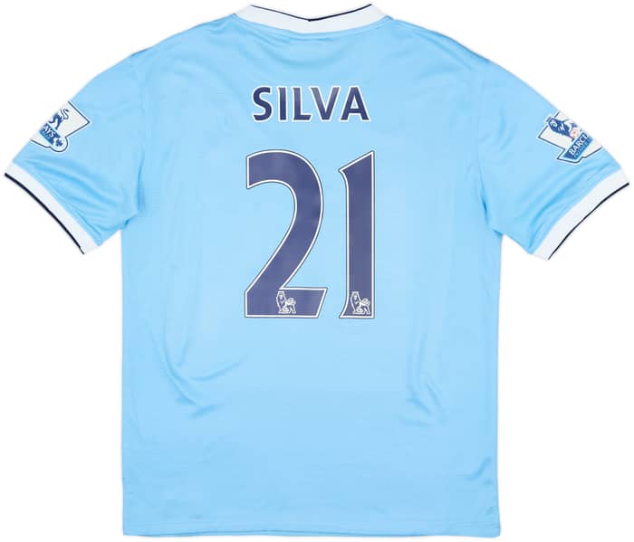 2013-14 Manchester City Home Shirt Silva #21 - 6/10 - (M)