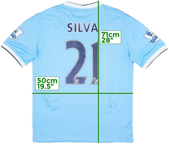 2013-14 Manchester City Home Shirt Silva #21 - 6/10 - (M)