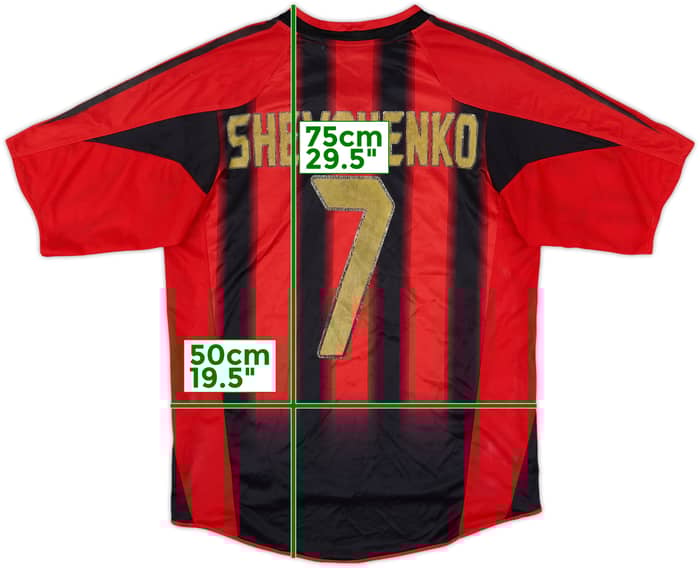 2004-05 AC Milan Home Shirt Shevchenko #7 - 4/10 - (S)