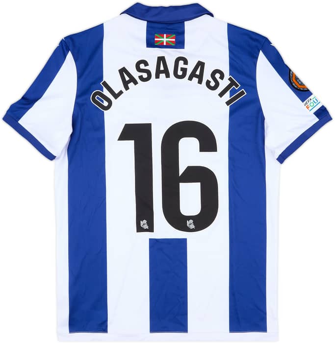 2024-25 Real Sociedad Match Issue Europa League Home Shirt Olasagasti #16