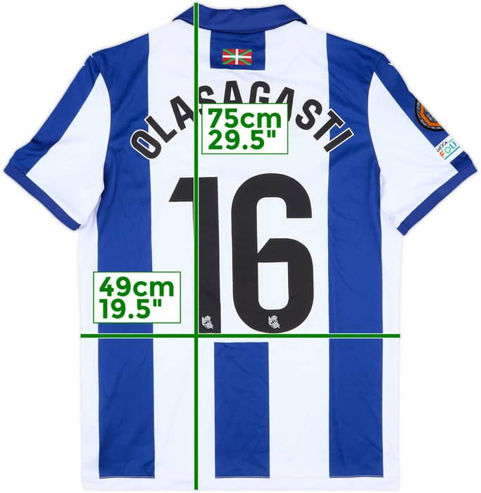 2024-25 Real Sociedad Match Issue Europa League Home Shirt Olasagasti #16