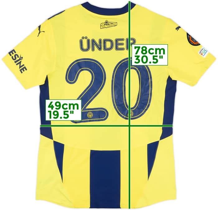 2024-25 Fenerbahce Match Issue Europa League Home Shirt Under #20