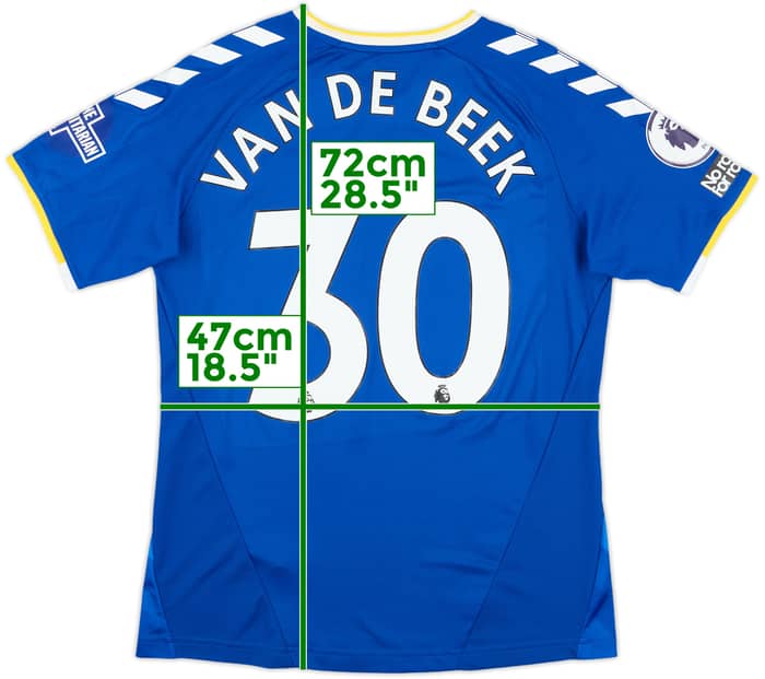 2021-22 Everton Match Issue Home Shirt van de Beek #30