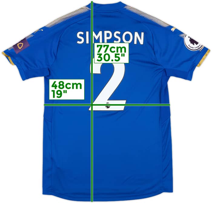 2017-18 Leicester Match Issue Home Shirt Simpson #2