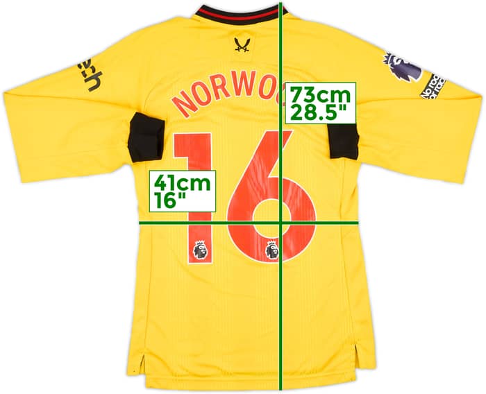 2023-24 Sheffield United Match Issue Away L/S Shirt Norwood #16