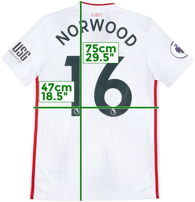 2019-20 Sheffield United Match Issue Away Shirt Norwood #16