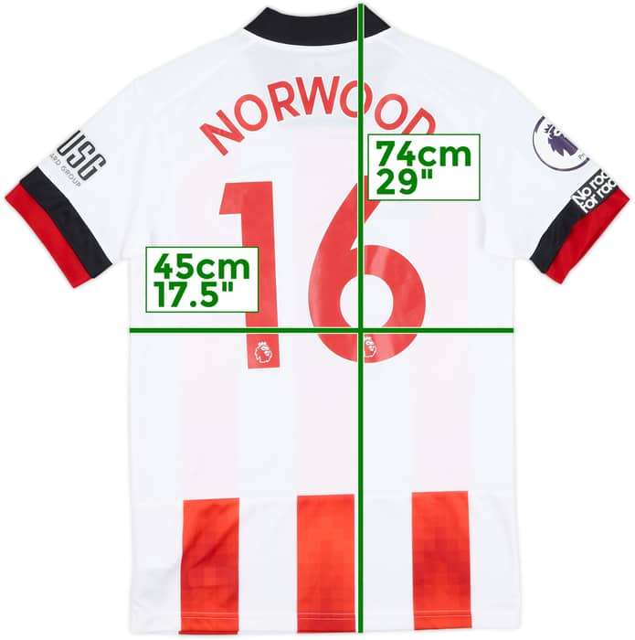 2020-21 Sheffield United Match Issue Home Shirt Norwood #16