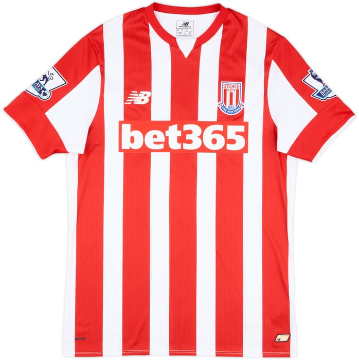 2015-16 Stoke City Match Issue Home Shirt Diouf #18