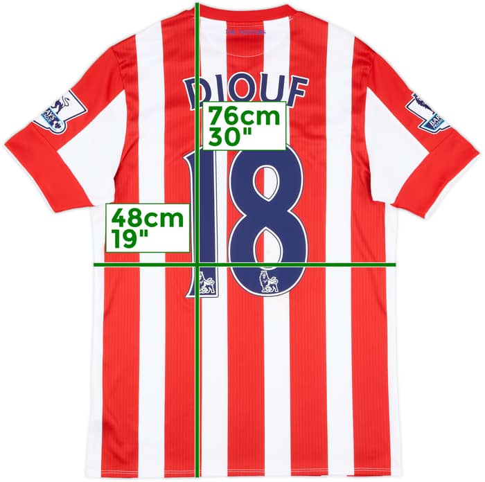 2015-16 Stoke City Match Issue Home Shirt Diouf #18