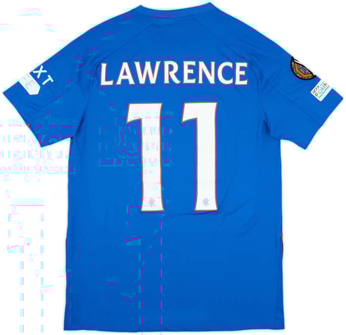 2024-25 Rangers Match Issue Europa League Home Shirt Lawrence #11