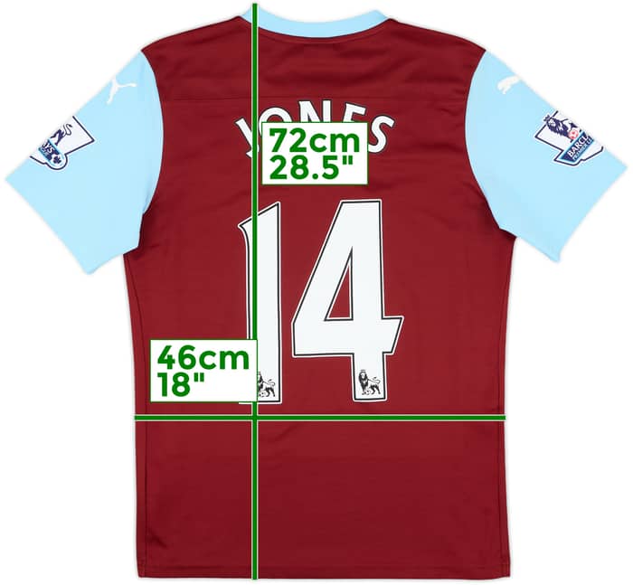 2014-15 Burnley Match Issue Home Shirt Jones #14