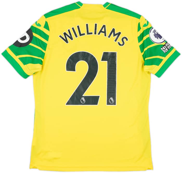 2021-22 Norwich Match Issue Home Shirt Williams #21
