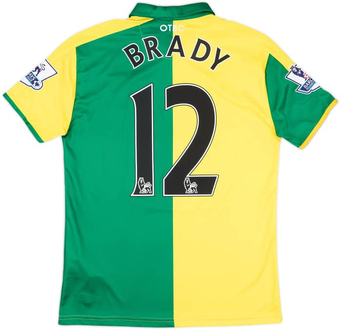 2015-16 Norwich Match Issue Home Shirt Brady #12