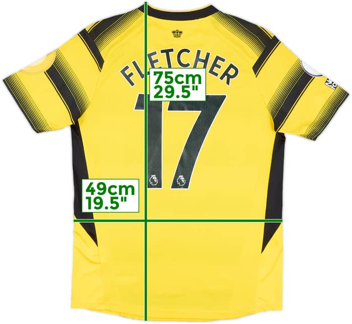 2021-22 Watford Match Issue Home Shirt Fletcher #17