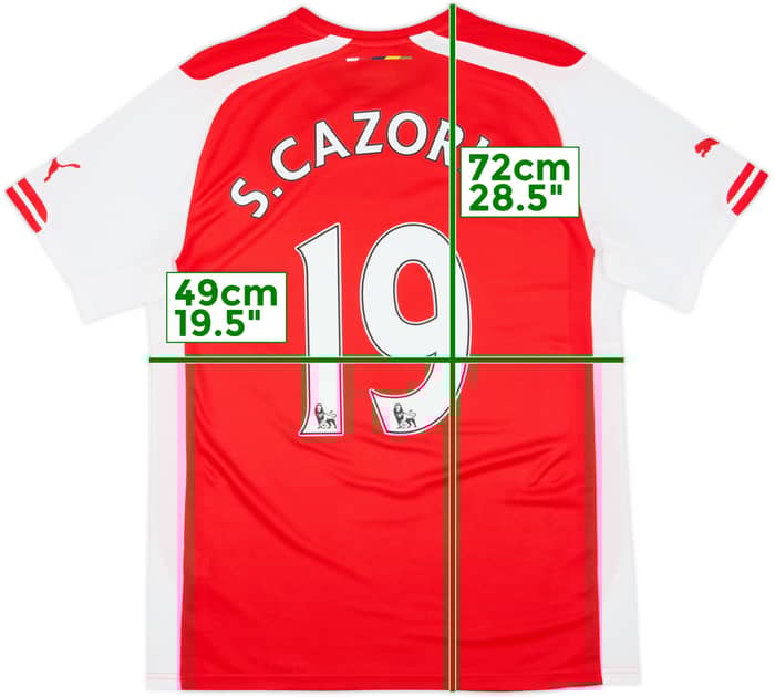 2014-15 Arsenal Home Shirt S.Cazorla #19 - 9/10 - (M)