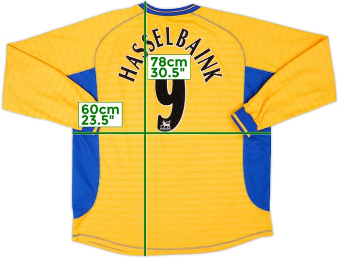 2000-01 Chelsea Away L/S Shirt Hasselbaink #9 - 8/10 - (XL)