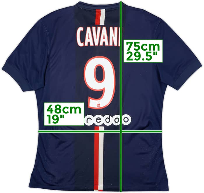 2014-15 Paris Saint-Germain Player Issue Home Shirt Cavani #9 - 6/10 - (M)
