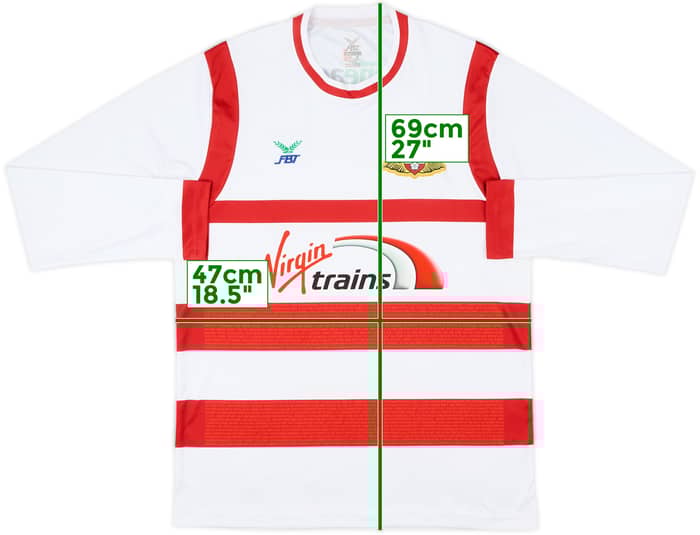 2017-18 Doncaster Rovers Home L/S Shirt - 6/10 - (M)