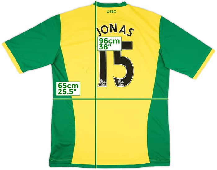 2013-14 Norwich Home Shirt Jonas #15 - 6/10 - (6XL)