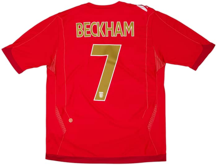 2006-08 England Away Shirt Beckham #7 - 6/10 - (L)
